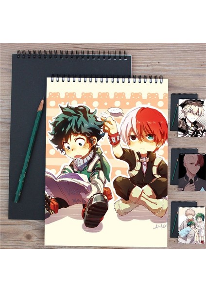 I A4 My Hero Academia Anime Defterler Todoroki Shoto Midoriya Izuku A4 Sketchbook Öğrenci Kırtasiye Beraberlik Çocuk Okul Malzemeleri (Yurt Dışından)