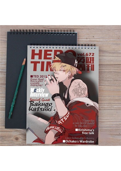 I A4 My Hero Academia Anime Defterler Todoroki Shoto Midoriya Izuku A4 Sketchbook Öğrenci Kırtasiye Beraberlik Çocuk Okul Malzemeleri (Yurt Dışından)