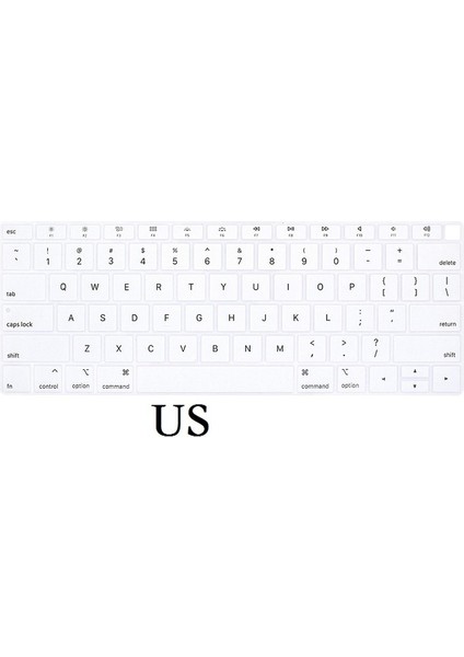 Abd-Beyaz Ab Abd Ingilizce Klavye Cilt Için Macbook Air 13 2018 A1932 Klavye Kapağı Silikon Su Geçirmez Cilt Filmi Koruyucu (Yurt Dışından)