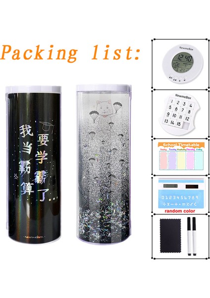 Siyah Kalem Kutusu Nbx Beyaz Tahta Silgi Şeffaf Ayakta Anime Kalem Kalem Kutusu Kawaii Kırtasiye Kalem Kutusu Okul Malzemeleri Kızlar Için Erkek 2021 (Yurt Dışından)