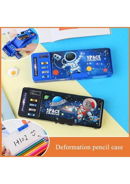 Şifre Şifre Kalem Kutusu Astronotlar Deformasyon Kalem Kutusu Estuche Escolar Kalem Kutusu Kalemlik Trousse Kawaii Kırtasiye Kalem Kutusu (Yurt Dışından)