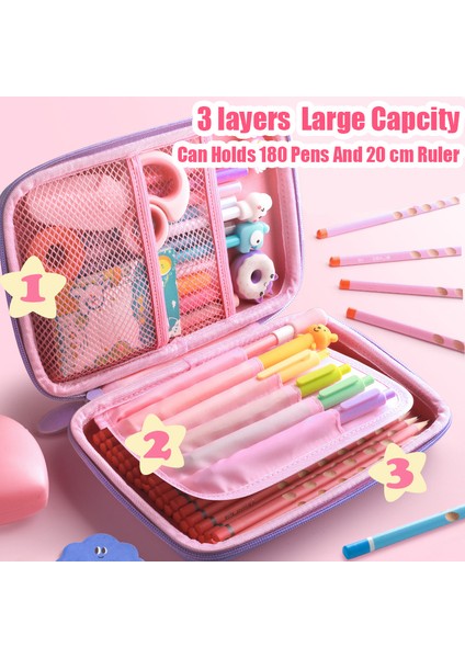 Yıldız Unicorn 3D Kawaii Kalem Kutusu Estetik Unicorn Organizatör Sevimli Kalem Kılıfı Kutuları Kız Erkek Okul Ofis Malzemeleri Öğrenciler Kırtasiye (Yurt Dışından) fırsatları