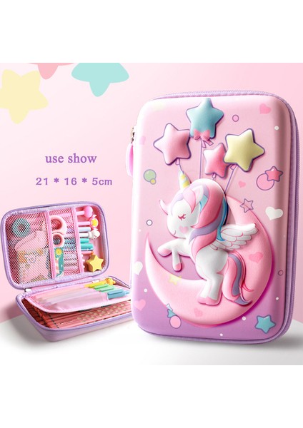 Stil 2 Unicorn Kalem Kutusu Sevimli Okul Kalem Kutuları Trousse Scolaire Kalem Kutusu 3D Estuches Escolares Kırtasiye Kawaii Kalem Kutusu (Yurt Dışından)