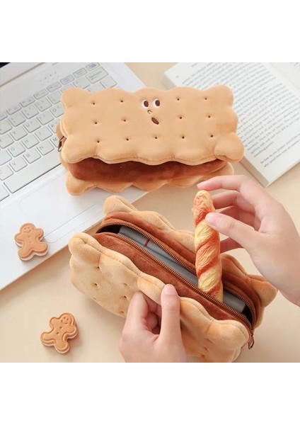 Ananas Kawaii Kalem Caes Yüksek Kapasiteli Peluş Kurabiye Kalem Çantaları Kızlar Için Sevimli Karikatür Kahverengi Kalem Kutusu 0 Ofis Okul Malzemeleri Kırtasiye (Yurt Dışından)