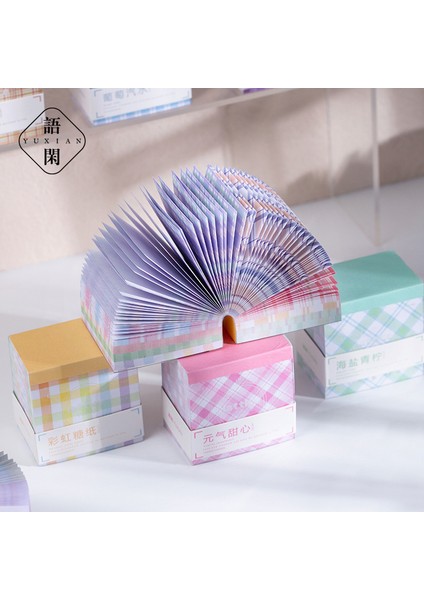 B Not Defteri Izgara Ekose Not Yapışkan Olmayan 10 Tasarım 400 Yaprak Mesaj Notları Kawaii Dekor Papeleria Kırtasiye Ofis Okul Malzemeleri (Yurt Dışından) fırsatları
