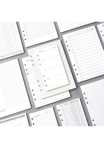 Style7 A6 A5 A6 Gevşek Yaprak Defter Dolum Spiral Ciltleyici Iç Sayfa Günlüğü Haftalık Aylık Planlayıcı Yapılacaklar Listesi Çizgi Nokta Izgara Iç Kağıt (Yurt Dışından)