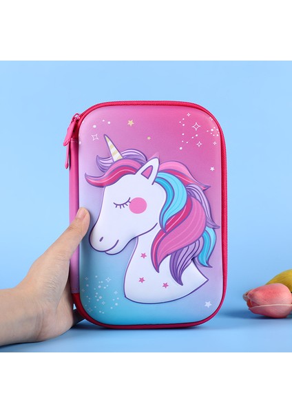Tek Boynuzlu At Kalem Kutusu Kalem Kutusu Unicorn Kore Kırtasiye 3D Kalem Kutusu Büyük Kapasiteli Kalem Kutusu Kalemlik Estuche Escolar Okul Malzemeleri Kalem Kutusu (Yurt Dışından)