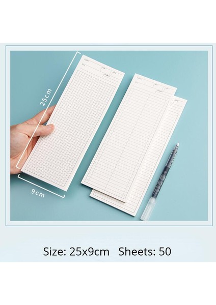 Çift Hat Uzun Yapışkan Olmayan Bloknot Basit Yeni Not Defteri 50 Sayfa Yazma Not Sayfaları Okul Ofis Bloknot 9X25 cm (Yurt Dışından)