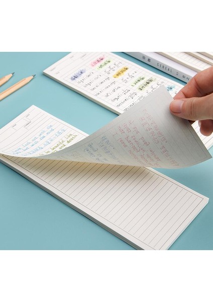 Çift Hat Uzun Yapışkan Olmayan Bloknot Basit Yeni Not Defteri 50 Sayfa Yazma Not Sayfaları Okul Ofis Bloknot 9X25 cm (Yurt Dışından)