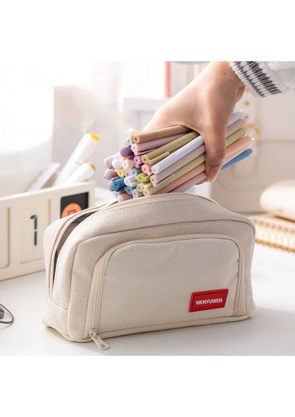 3 Rastgele Broşlar Tuval Kalem Kutusu Okul Malzemeleri Kalem Kutusu Estuches Escolar Kızlar Için Kalem Kutuları Trousse Kawaii Kırtasiye Kalem Kutusu (Yurt Dışından) modelleri