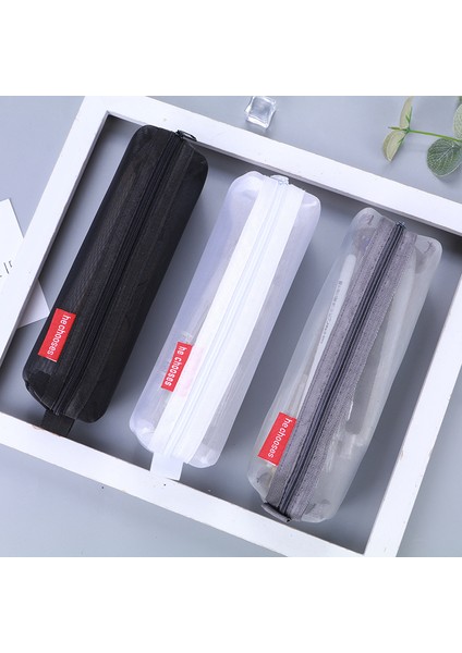 03 Şeffaf Kırtasiye Kalem Çantası Öğrenci Sınavı Adanmış Naylon Örgü Kalem Kutusu Unisex Büyük Kapasiteli Kese Okul Malzemeleri (Yurt Dışından) fırsatları