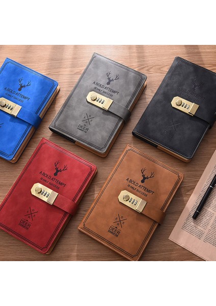360 Sayfa A A5 360 Sayfa Spiral Defter Kilitli Günlüğü Not Defteri Vintage Korsan Çapalar Pu Not Defteri A5 Kırtasiye Hediye Gezgin Kalemle 2022 (Yurt Dışından)
