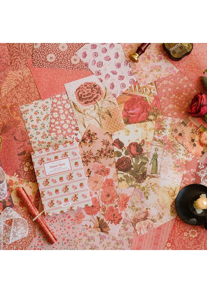 D-Brilliant Garden 100 Yaprak Malzeme Kağıt Kitap Bitkiler Gül Destek El Yazısı Dekoratif Çerçeve Arka Plan Notları Not Yeni 140*100 mm (Yurt Dışından) modelleri