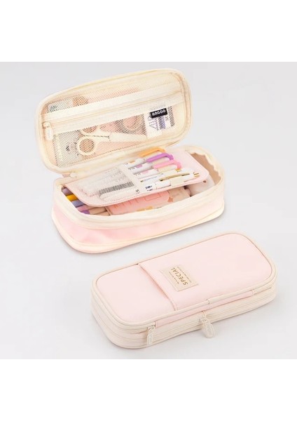 610 Pembe Kalem Kutusu Büyük Kapasiteli Katlanabilir Çanta Su Geçirmez 9 Renk Öğrenci Ofis Okul Malzemeleri Için Kawaii Kırtasiye (Yurt Dışından)