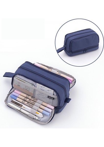 Tip A Pembe Siyah 3/4 Bölmeler Büyük Kapasiteli Kalem Kutuları Çift Taraflı Açık Kalem Kılıfı Çok Yuvalı Okul Kırtasiye Saklama Genç Öğrenci Için (Yurt Dışından) fiyatları