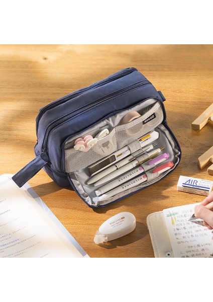 Tip A Pembe Siyah 3/4 Bölmeler Büyük Kapasiteli Kalem Kutuları Çift Taraflı Açık Kalem Kılıfı Çok Yuvalı Okul Kırtasiye Saklama Genç Öğrenci Için (Yurt Dışından) modelleri