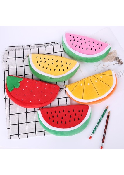 D Yaratıcı Karpuz Peluş Kalem Kutusu Kawaii Okul Kalem Çantası Malzemeleri Kılıfı Öğrencileri Kırtasiye Kore Kız Karikatür Fermuarlı Meyve (Yurt Dışından) fiyatları