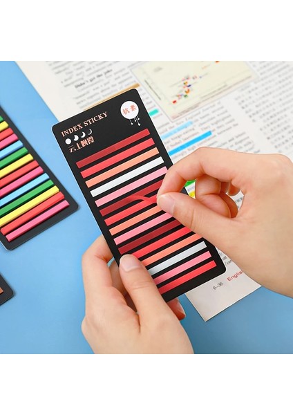 Pembe 1 Adet Ince Endeks Çıkartma Seti 300 Sayfa Pet Şeffaf Renkli Bloknot Etiketi Nokta Işaretleyici Fosforlu Ofis Okul F7363 (Yurt Dışından)