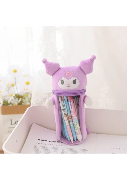 24X8X16 cm Kawaii Sanrio Peluş Kalem Kutusu Karikatür Kuromi Melody Cinnamoroll Peluş Bebek Sevimli Şeffaf Kalemlik Kutusu Oyuncaklar Kızlar Için Hediye (Yurt Dışından)