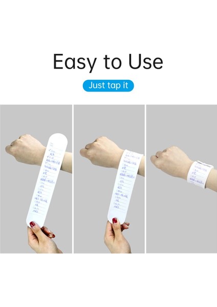 Tip 4 Giyilebilir Not Defteri Silikon Not Bilek Bandı Hatırlatma Bilekliği Suya Dayanıklı Yapılacaklar Listesi Zımba ve Cetvel Yağ Bazlı Kalemle Silinebilir (Yurt Dışından)