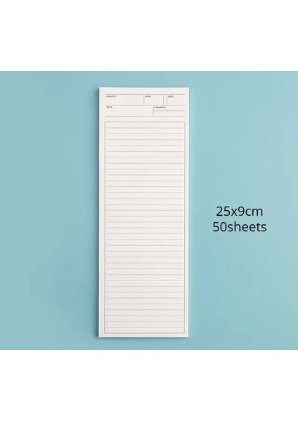 Tek Satır Uzun Yapışkan Olmayan Bloknot Basit Yeni Not Defteri 50 Sayfa Yazma Not Sayfaları Okul Ofis Bloknot 9X25 cm (Yurt Dışından)