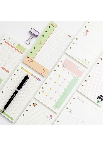 Yapılacaklar Listesi 6 Delikli Renkli A6 Gevşek Yaprak Defter Dolum Spiral Ciltleyici Iç Sayfa Haftalık Aylık Yapılacaklar Çizgisi Nokta Izgara Içi Kağıt Kırtasiye (Yurt Dışından)