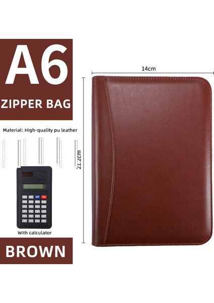 A6 (Hesap Makinesi Ile) A6/a5 Iş Pu Deri Klasör Padfolio Bütçe Bağlayıcı Nakit Zarf Organizatör Temizle Fermuarlı Bütçe Sayfaları Hesap Makinesi ile (Yurt Dışından)