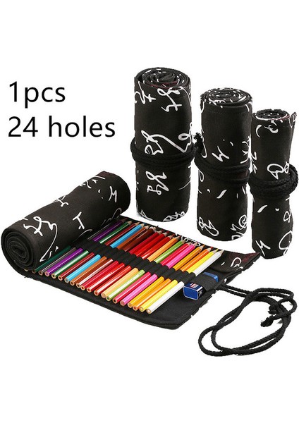 24 Delik 12/24/36/48/72 Delik Kalem Çantası Renkli Kumaş Kalem Kutusu Roll-Up Kalem Çantaları Boya Fırçaları Kırtasiye Depolama Okul Malzemeleri (Yurt Dışından)