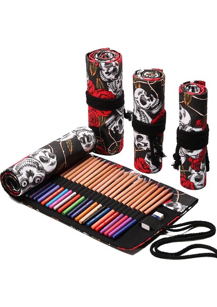 24 Delik 12/24/36/48/72 Delik Kalem Çantası Renkli Kumaş Kalem Kutusu Roll-Up Kalem Çantaları Boya Fırçaları Kırtasiye Depolama Okul Malzemeleri (Yurt Dışından) fiyatları