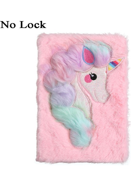 Pembe A5 Peluş Dizüstü Kilitli Sevimli Köpek Dergisi A5 Günlüğü Unicorn Planlayıcısı Organizatör Kawaii Okula Dönüş Not Defteri Kore Eskiz Defteri (Yurt Dışından)