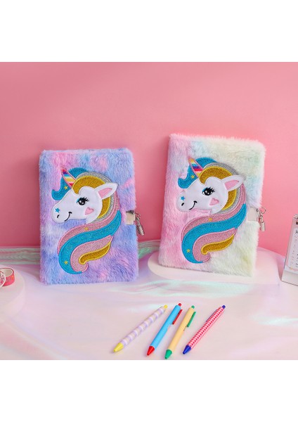 Pembe A5 Peluş Dizüstü Kilitli Sevimli Köpek Dergisi A5 Günlüğü Unicorn Planlayıcısı Organizatör Kawaii Okula Dönüş Not Defteri Kore Eskiz Defteri (Yurt Dışından) modelleri