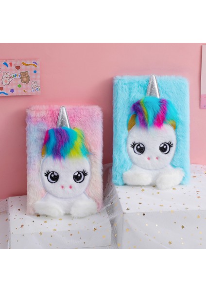 Pembe A5 Peluş Dizüstü Kilitli Sevimli Köpek Dergisi A5 Günlüğü Unicorn Planlayıcısı Organizatör Kawaii Okula Dönüş Not Defteri Kore Eskiz Defteri (Yurt Dışından) indirimleri