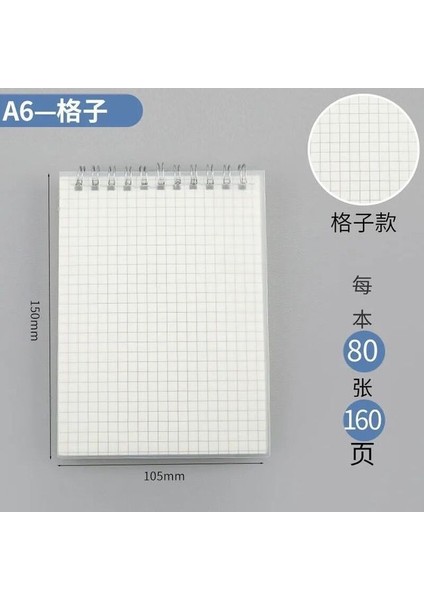 A6 Izgara A6/a5/b5 Pp Kapak Eskiz Defteri Spiral Defter Iç Boş 80GSM Izgara Hattı Okul Malzemeleri Kalem Çizim Not Defteri Bobin Defterleri (Yurt Dışından)