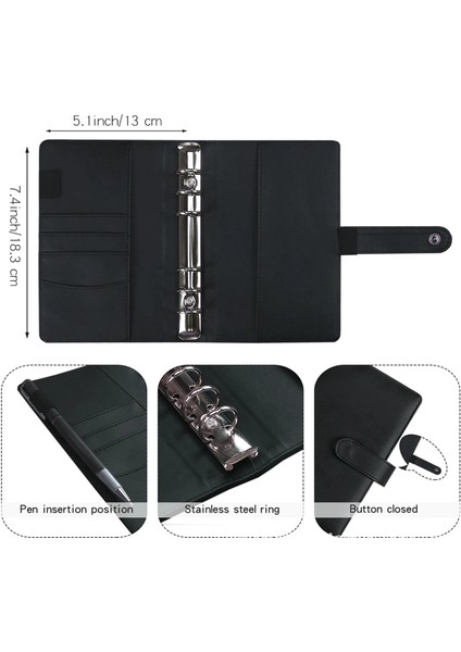 Siyah A6 Yeni A5 A6 Bütçe Bağlayıcı Planlayıcısı, 12 Parça Nakit Zarflı, 12 Pcs A6 Bağlayıcı Cepli Renkli Pu Deri Defter Bağlayıcı (Yurt Dışından) fırsatları