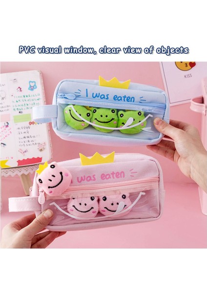 E Peluş Sevimli Kedi Kurbağa Kalem Çantası Büyük Kapasiteli Kız Komik Kırtasiye Kalem Kutusu Kılıfı Okul Ofis Malzemeleri Kawaii Kalem Çantası (Yurt Dışından) indirimleri