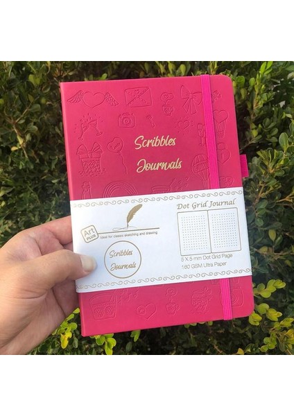 Ciltli-Kırmızı 160 Numaralı Sayfa Buke 5X5MM Günlük Nokta Gird Defter 160 Sayfa, Boyut 5.7x8.2 Inç, 160GSM Ultra Kalın Bambu Kağıt Dıy Bujo Planlayıcı (Yurt Dışından)