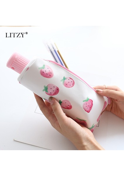 Iki Çilek Diş Macunu Kalem Kutusu Okul Sevimli Pu Çilek Kalem Çantası Kalem Kutusu Kız Erkek Kawaii Kırtasiye Okul Ofis Malzemeleri (Yurt Dışından) fırsatları