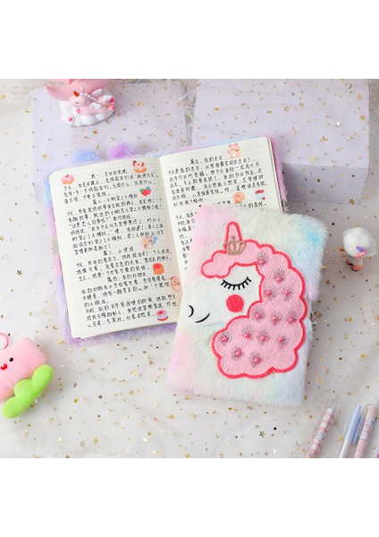 Mor 2023 Yeni Karikatür Çocuk Peluş Dizüstü Coloeful Unicorn Günlük Defteri Noot Kitaplar Kilitli Öğrenci Tavşan Hediye El Defter (Yurt Dışından) modelleri
