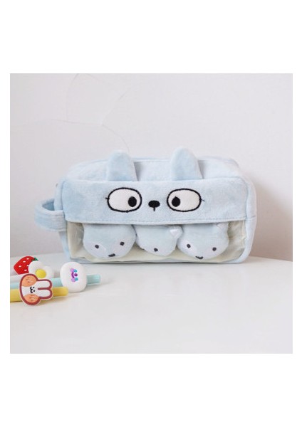 Mavi Pembe Peluş Kawaii Kalem Kutusu Sevimli Güzel Kızlar Için Kalem Kutusu Öğrenci Kalem Çantası Kırtasiye Kalem Kutusu Kalem Çantası Okul Malzemeleri (Yurt Dışından)