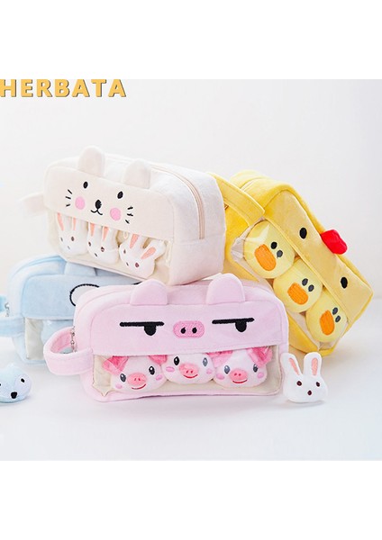 Mavi Pembe Peluş Kawaii Kalem Kutusu Sevimli Güzel Kızlar Için Kalem Kutusu Öğrenci Kalem Çantası Kırtasiye Kalem Kutusu Kalem Çantası Okul Malzemeleri (Yurt Dışından) fiyatları