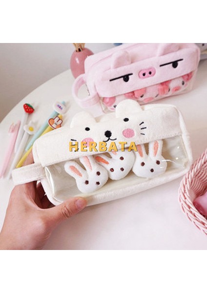 Mavi Pembe Peluş Kawaii Kalem Kutusu Sevimli Güzel Kızlar Için Kalem Kutusu Öğrenci Kalem Çantası Kırtasiye Kalem Kutusu Kalem Çantası Okul Malzemeleri (Yurt Dışından) modelleri