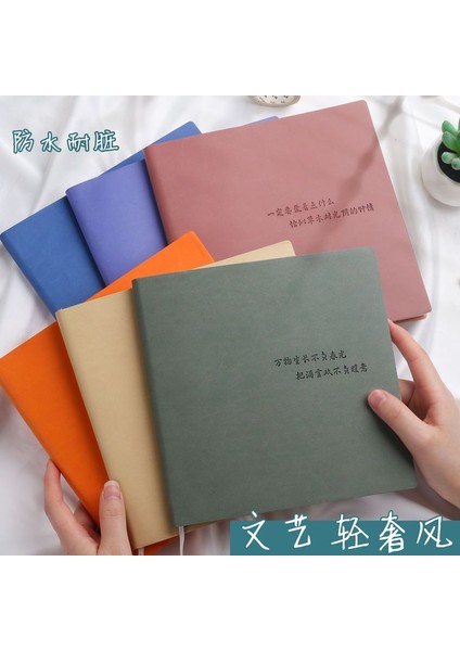 2 Kitap 19CM 19CM Kare Defter Alt Stil Basit Damalı Manuel Defter Öğrenci Günlüğü Süper Kalın Boş Kitap Günlük Defter (Yurt Dışından)