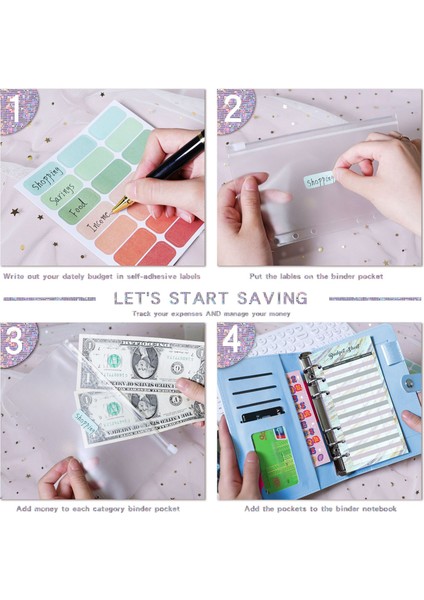 Morumsu Mavi 2022 A6 Bütçe Bağlayıcı Defter Nakit Zarflar Bağlayıcı Cepler ile Set Para Bütçe Tasarrufu Fatura Organizatör (Yurt Dışından) modelleri