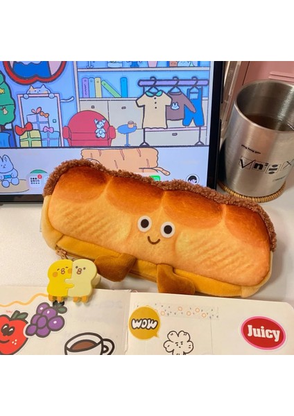 Ekmek Kalem Kutusu Kawaii Ekmek Tost Kalem Kutusu Çantası Kızlar Için Sevimli Peluş Kalem Kılıfı Kutusu Büyük Kapasiteli Öğrenci Okul Malzemeleri Kore Kırtasiye (Yurt Dışından)