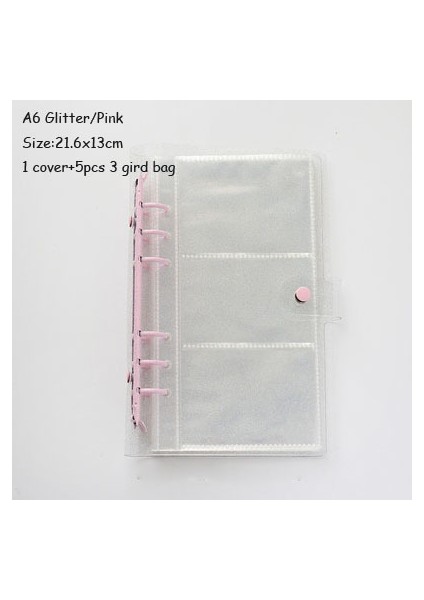 Glitter Pembe Skysonıc Bağlayıcı Defterler ve Kartpostallar Organizatör + 5 Adet Iç Çanta Etiket Kartları Depolama Tutucu Gevşek Yaprak Dıy Dizüstü Yedekler (Yurt Dışından)