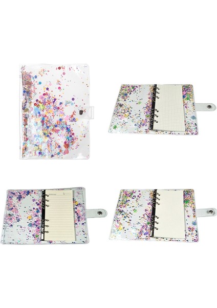 04A6 A5 A6 Glitter Pul Gevşek Yaprak Bağlayıcı Defter Kapağı Şeffaf 6 Yüzükler Dosya Klasörü Kırtasiye Okul Ofis Malzemeleri (Yurt Dışından) fiyatları