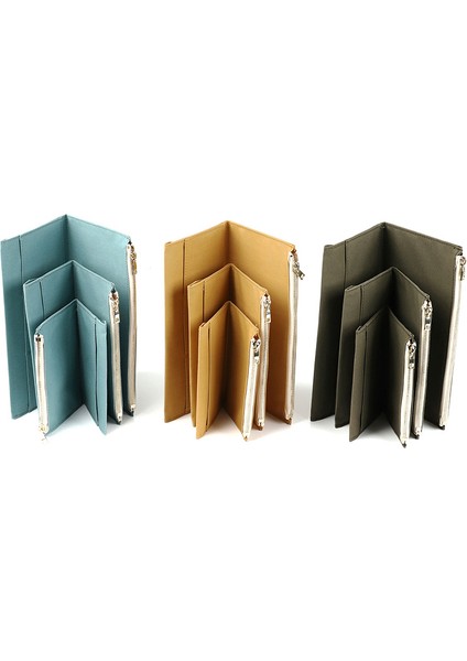 L Yeşil Standart Fromthenon Retro Saklama Çantası Midori Gezgin Dizüstü Planlayıcısı Fermuarlı Cebi Kart Tutucu Dosya Çantası Vintage Okul Kırtasiye (Yurt Dışından) modelleri