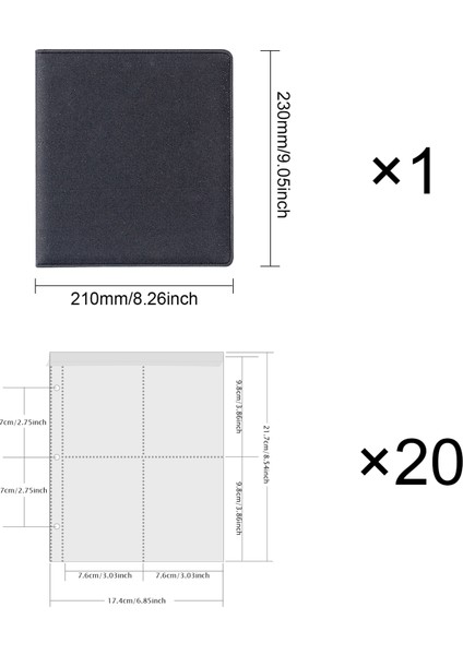 20 Adet 2 Cep 4r A5 3 Halka Plrbok A5 Glitter Deri Fotoğraf Kartları Albümü 3 Yüzük 7.6×9.8mm Kawaii Sevimli Bağlayıcı Fotocard 20 Sayfa 4 Cep Kollu 80 Fotoğraf (Yurt Dışından)