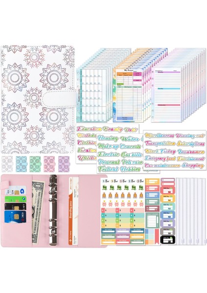 Pembe A6 Bağlayıcı Bütçe Planlayıcısı Defter Kapakları Klasör A6 Boyutu 6 Delikli Bağlayıcı Cepler Programlı Haftalık Plan Aylık Plan Gevşek Yaprak (Yurt Dışından) modelleri