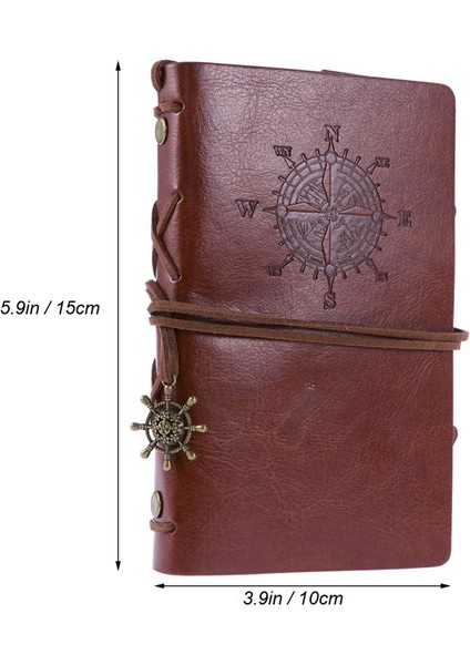 Kahverengi Tarzı 3 Vintage Deri Kapak Defter Boş Günlüğü Retro Korsan Tasarım Kağıt Not Defteri Değiştirilebilir Gezgin Not Defteri Kırtasiye Malzemeleri (Yurt Dışından)